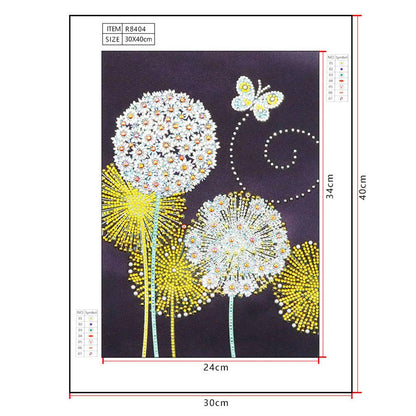 Dandelion - Special Shaped Drill Diamond Painting 30*40CM