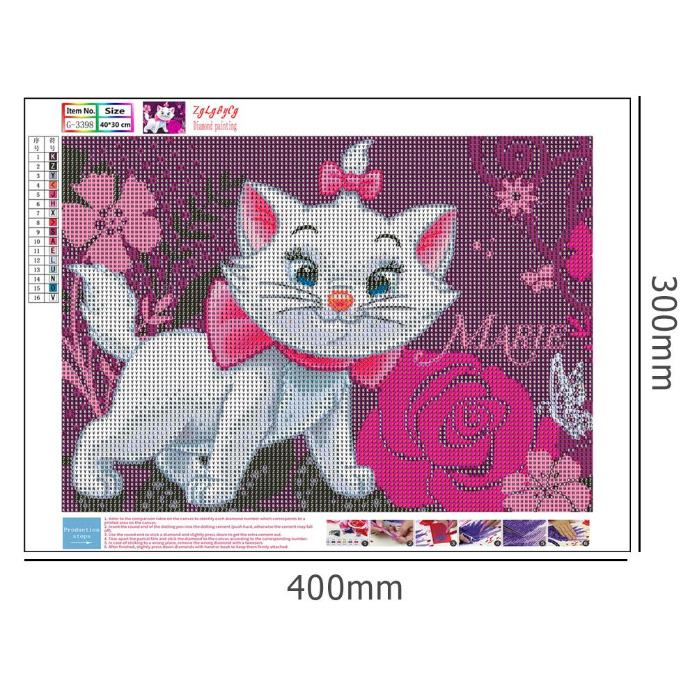 Cat - Full Round Drill Diamond Painting 40*30CM