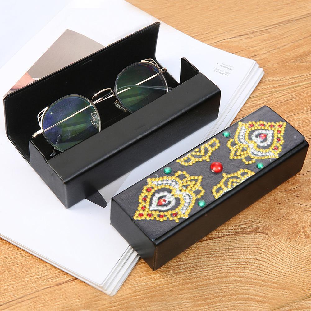 DIY Diamond Painting Eye Glasses Box Travel Leather Sunglasses Storage Case