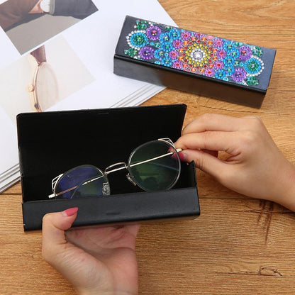 DIY Diamond Painting Leather Eye Glasses Box Travel Sunglasses Storage Case