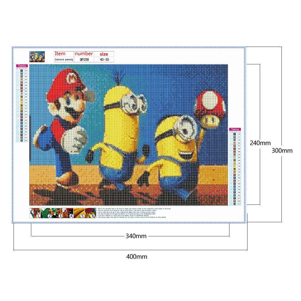 Mario Minions - Full Round Drill Diamond Painting 30*40CM