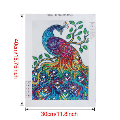 Peafowl - Special Shaped Drill Diamond Painting 30*40CM