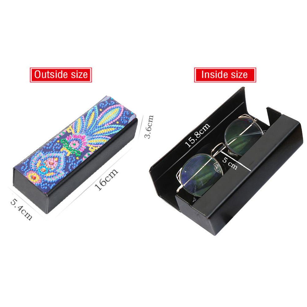DIY Diamond Painting Leather Eyeglasses Storage Box Case Sunglasses Holder