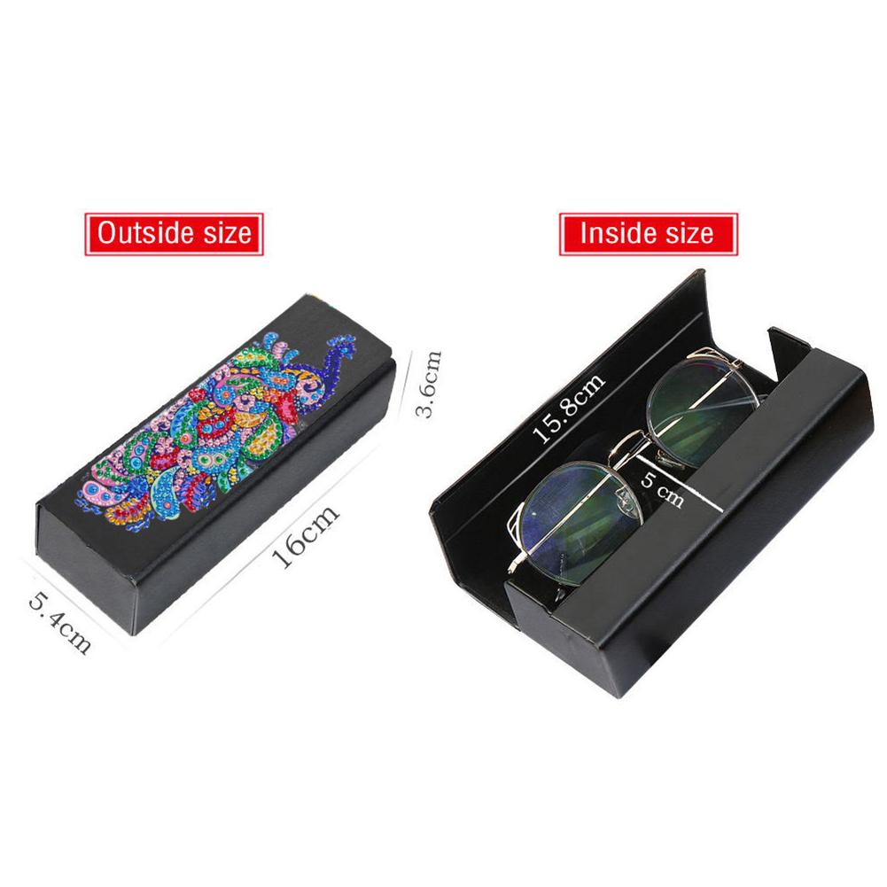 DIY Diamond Painting Leather Eye Glasses Box Travel Sunglasses Storage Case