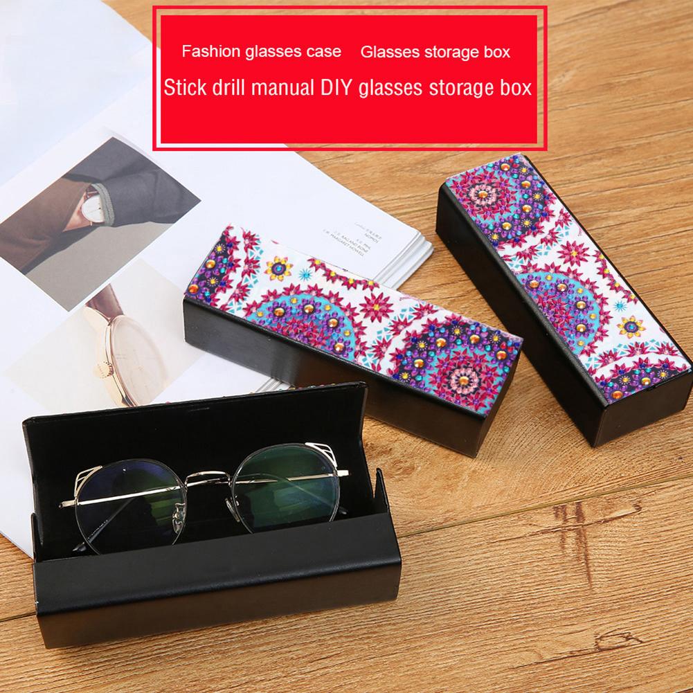 DIY Diamond Painting Eye Glasses Storage Box Travel Leather Sunglasses Case