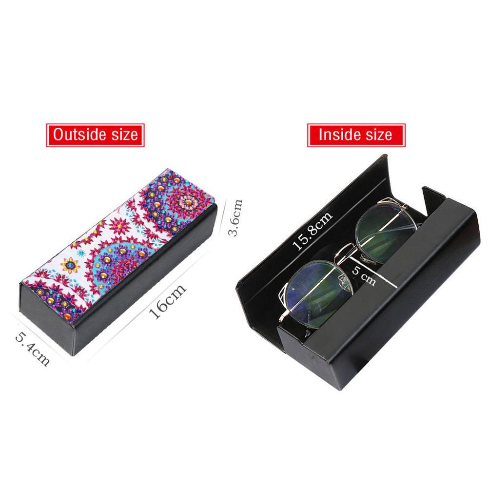 DIY Diamond Painting Eye Glasses Storage Box Travel Leather Sunglasses Case