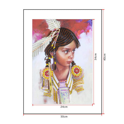 Girl - Special Shaped Drill Diamond Painting 30*40CM