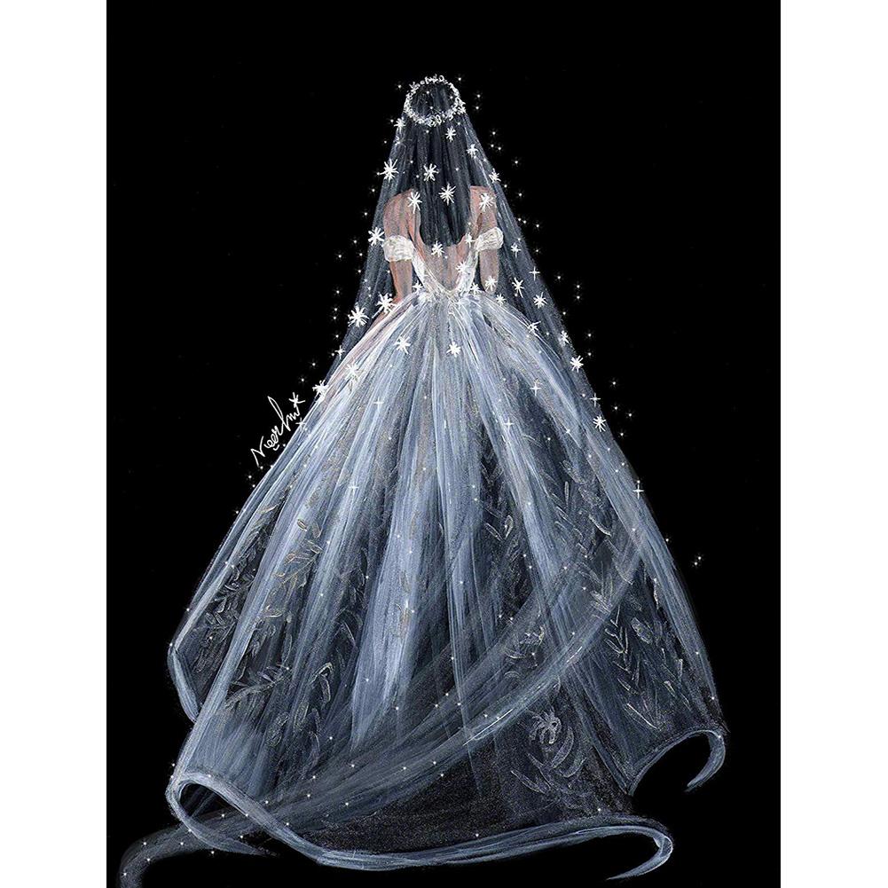 Wedding Dress - Full Round Drill Diamond Painting 30*40CM