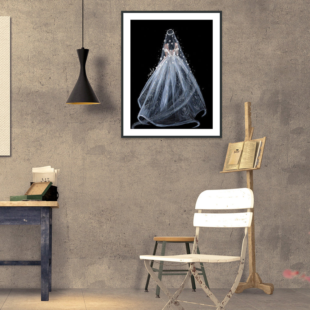 Wedding Dress - Full Round Drill Diamond Painting 30*40CM