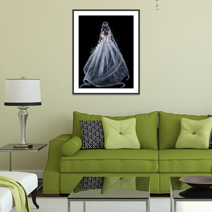 Wedding Dress - Full Round Drill Diamond Painting 30*40CM