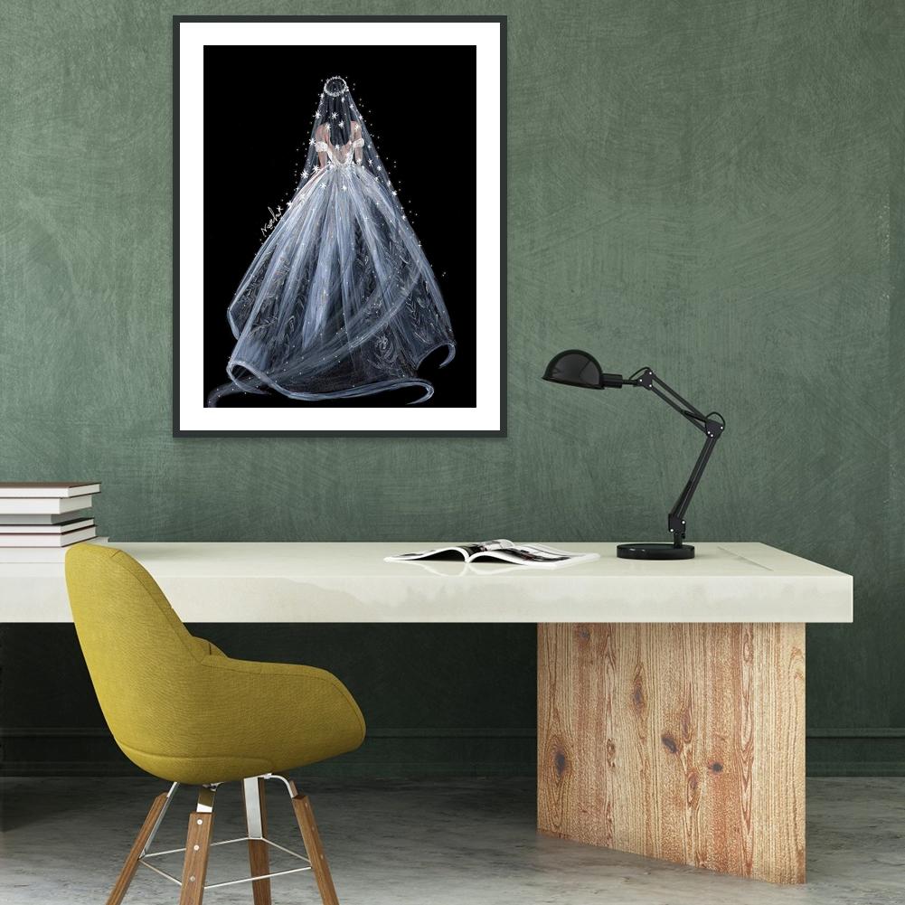 Wedding Dress - Full Round Drill Diamond Painting 30*40CM