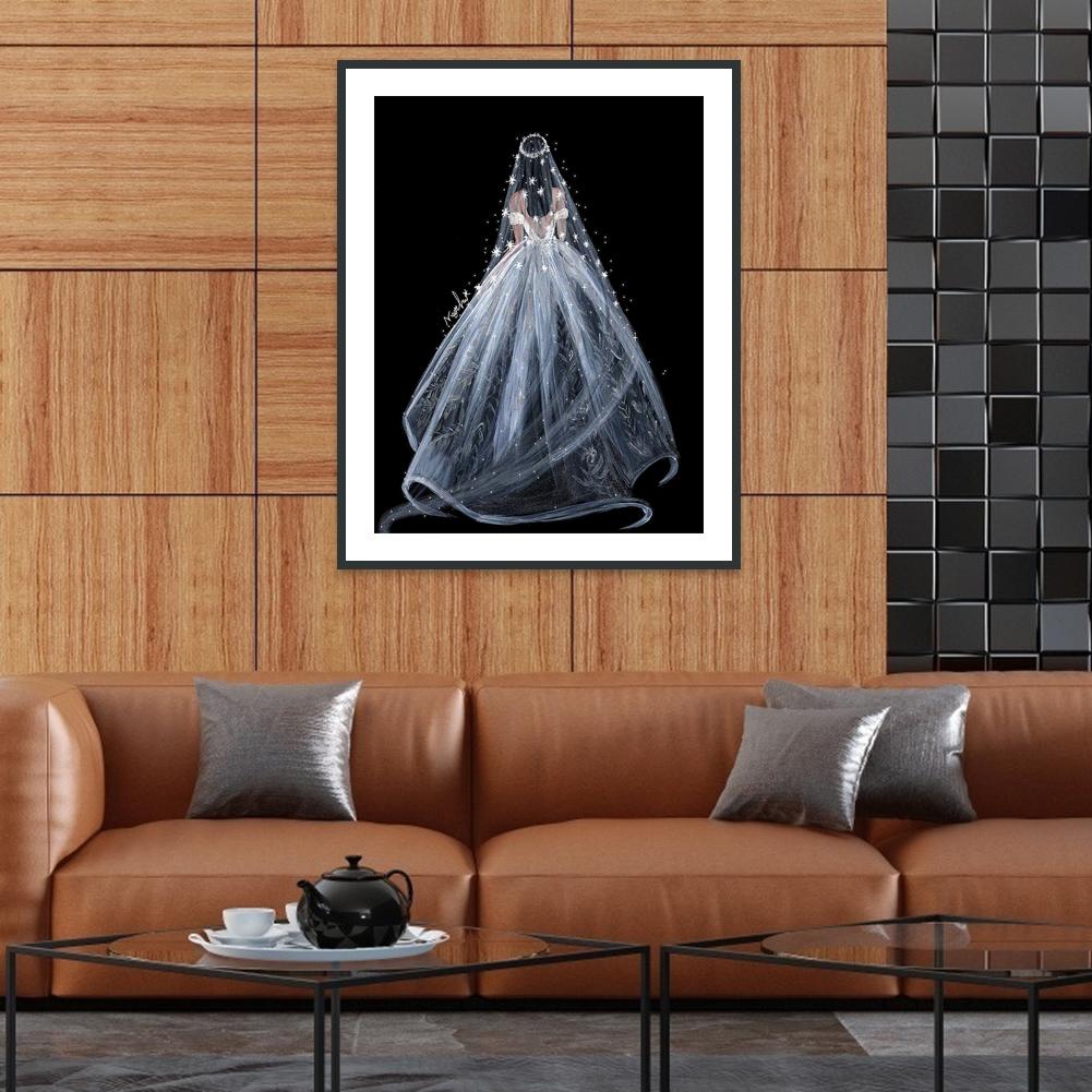 Wedding Dress - Full Round Drill Diamond Painting 30*40CM