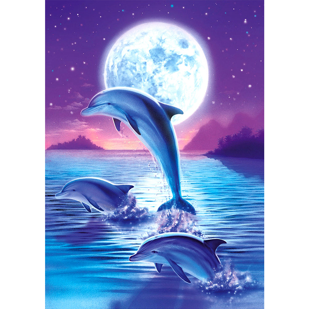 Dolphin Jump - Full Round Drill Diamond Painting 30*40CM