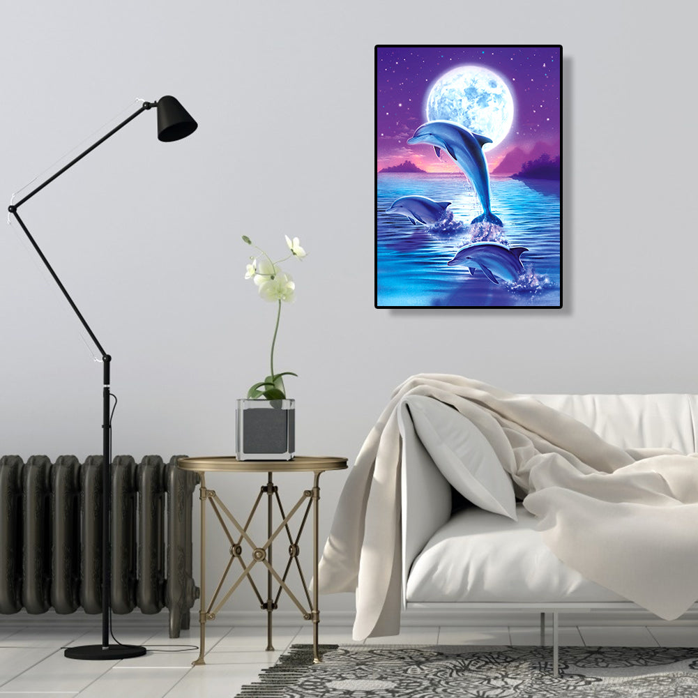 Dolphin Jump - Full Round Drill Diamond Painting 30*40CM