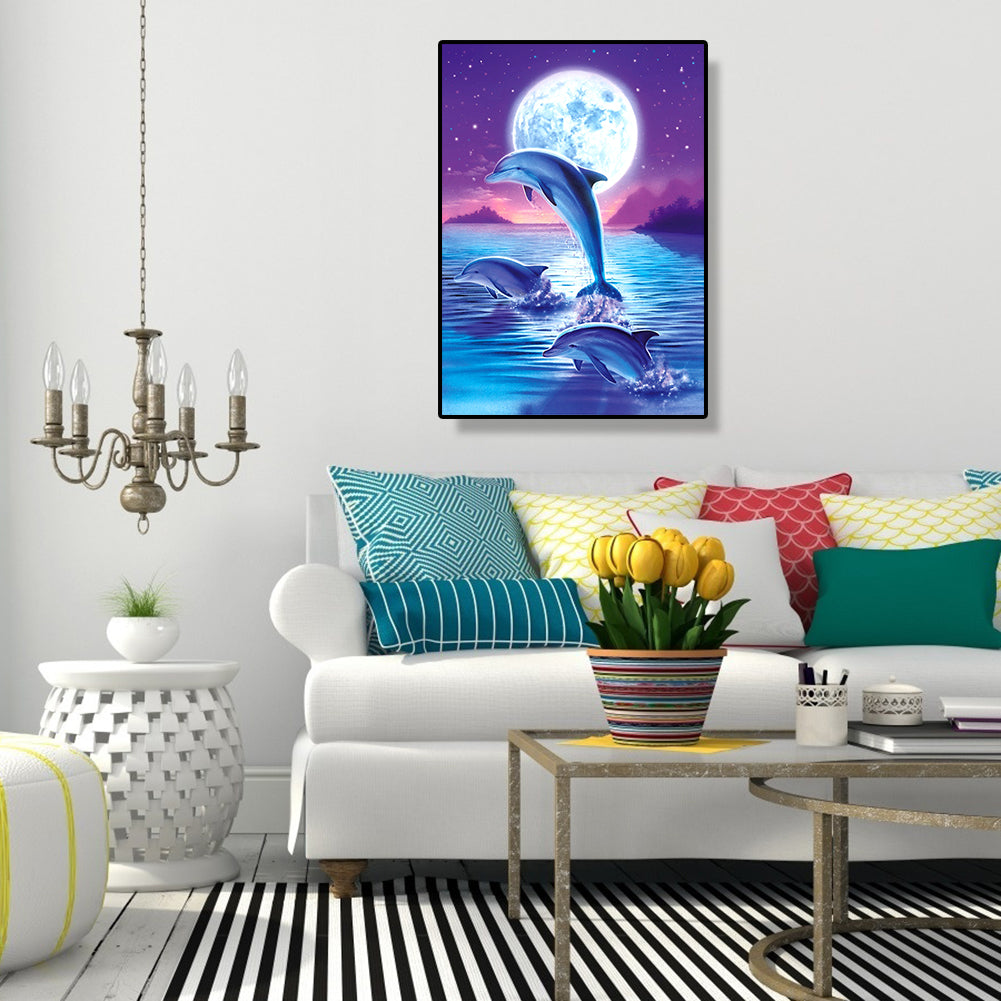 Dolphin Jump - Full Round Drill Diamond Painting 30*40CM