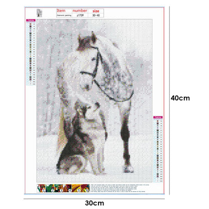 Horse Wolf - Full Round Drill Diamond Painting 30*40CM