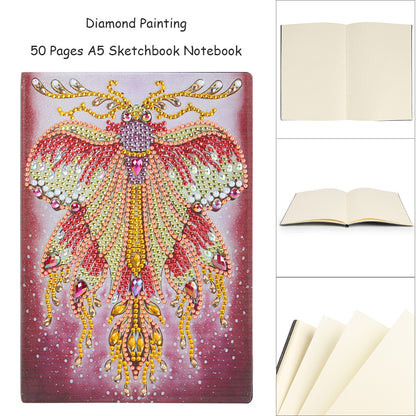 DIY Special Shaped Diamond Painting Butterfly 50 Pages A5 Drawing Notebook