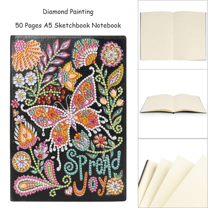 DIY Special Shaped Diamond Painting Butterfly 50 Pages A5 Painting Notebook