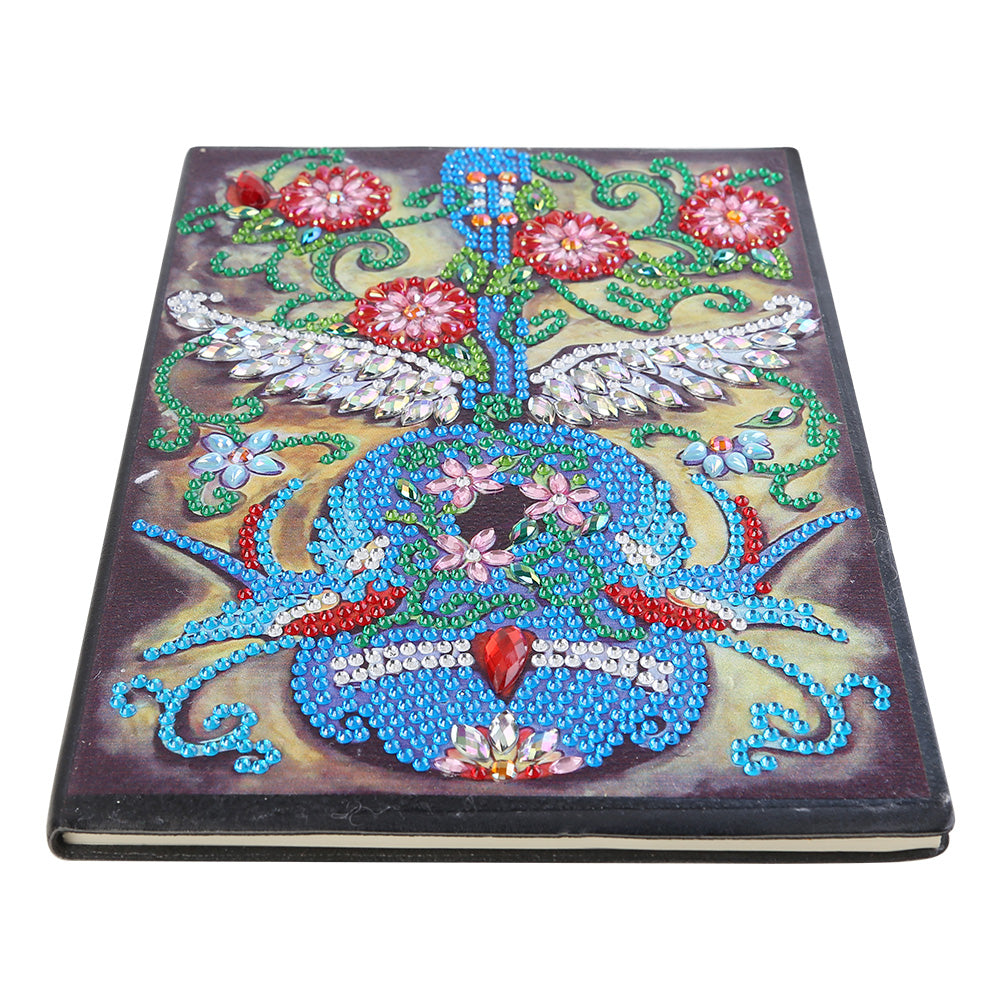 DIY Special Shaped Diamond Painting Violin 50 Pages A5 Drawing Notebook
