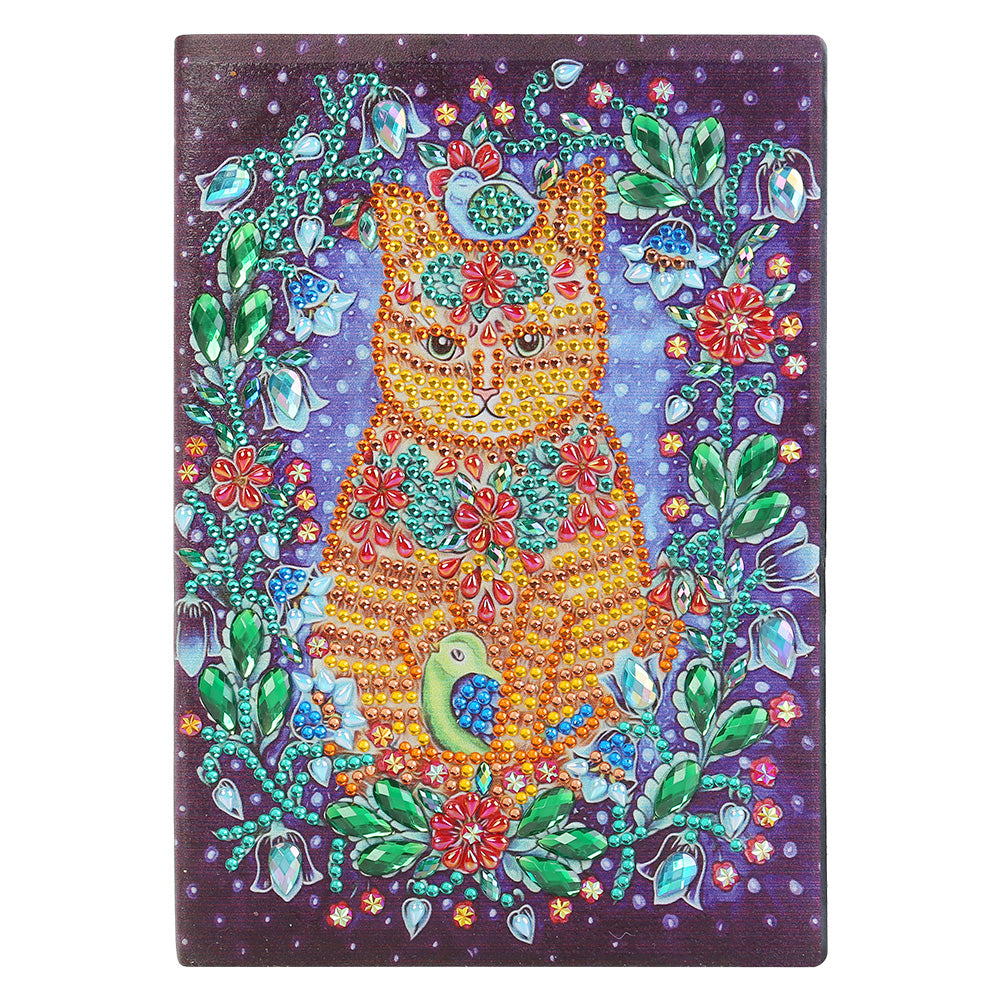 DIY Cat Special Shaped Diamond Painting 50 Page Sketchbook A5 Notebook Gift