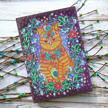 DIY Cat Special Shaped Diamond Painting 50 Page Sketchbook A5 Notebook Gift