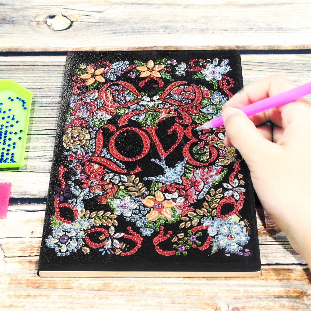 DIY LOVE Special Shaped Diamond Painting 50 Page A5 Sketchbook Drawing Book