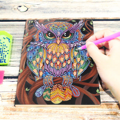 DIY Owl Special Shaped Diamond Painting 50 Page A5 Sketchbook Painting Book