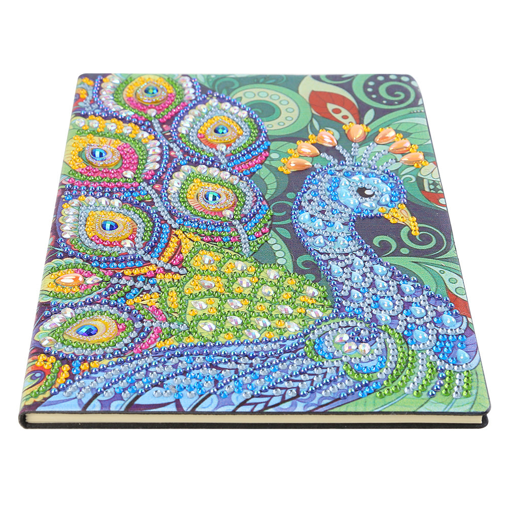 DIY Peafowl Special Shaped Diamond Painting 50 Pages A5 Students Sketchbook