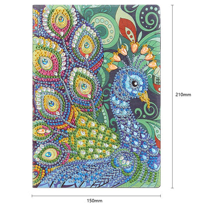 DIY Peafowl Special Shaped Diamond Painting 50 Pages A5 Students Sketchbook