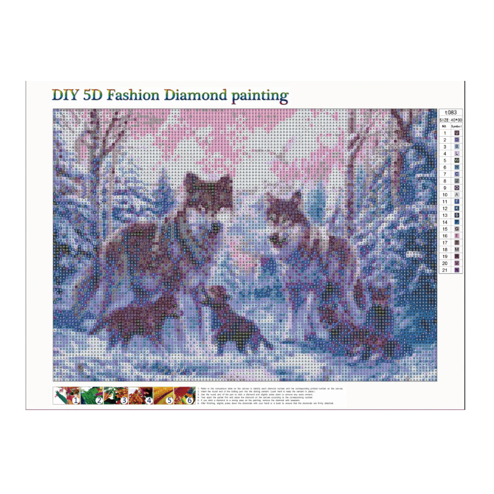 Wolf - Full Round Drill Diamond Painting 40*30CM