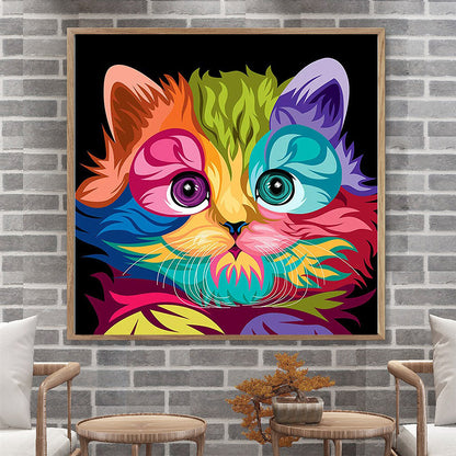 Cat - Full Round Drill Diamond Painting 30*30CM