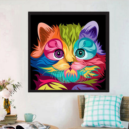 Cat - Full Round Drill Diamond Painting 30*30CM