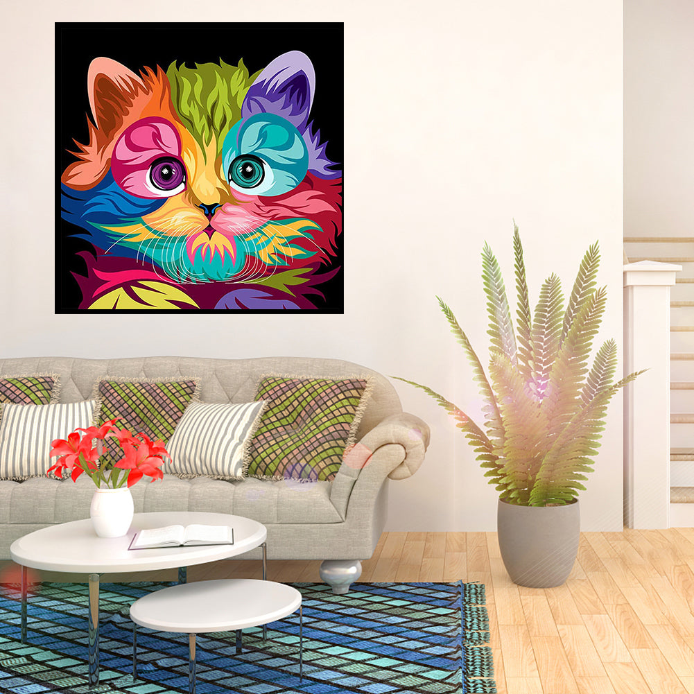 Cat - Full Round Drill Diamond Painting 30*30CM