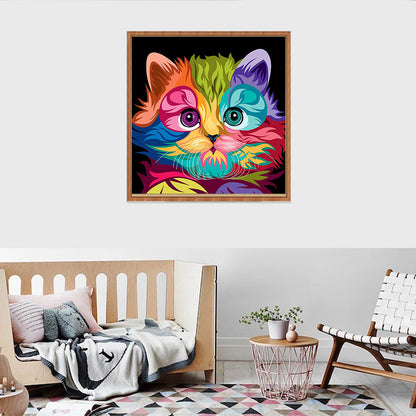 Cat - Full Round Drill Diamond Painting 30*30CM