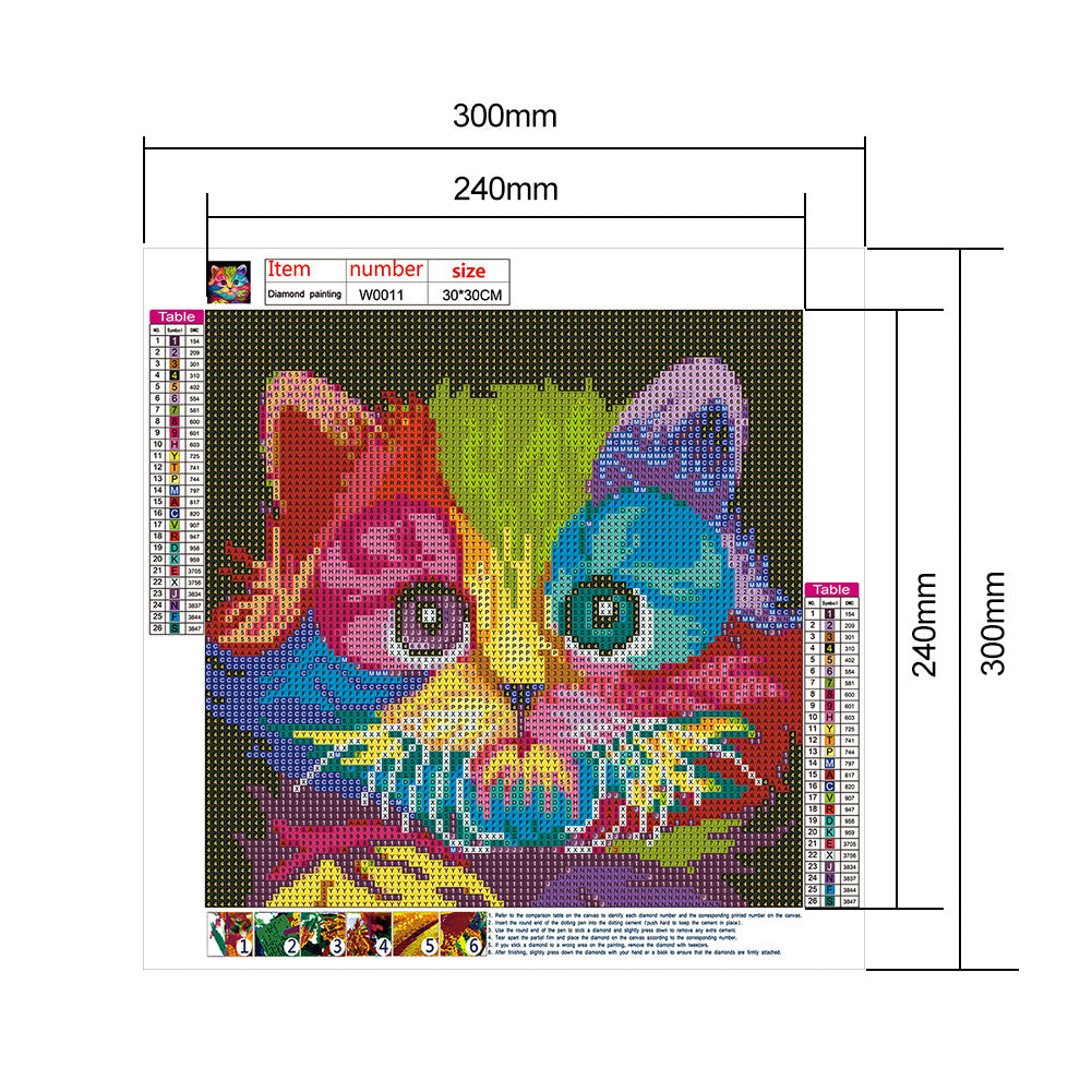 Cat - Full Round Drill Diamond Painting 30*30CM