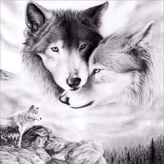 Wolf Ornaments - Full Round Drill Diamond Painting 30*30CM