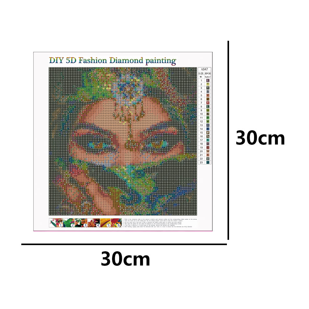 Masked Girl - Full Round Drill Diamond Painting 30*30CM