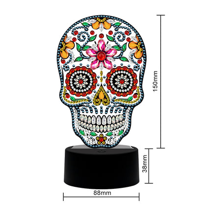DIY Special Shaped Diamond Painting Skull LED Decor Night Light Ornaments