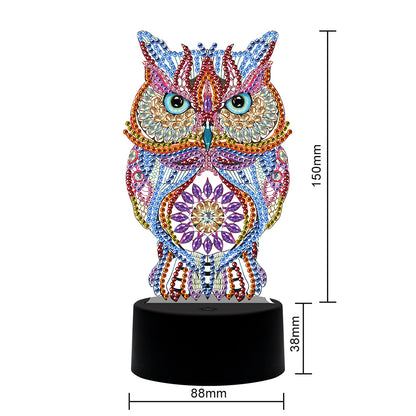 DIY Special Shaped Diamond Painting Owl LED Light Cross Stitch Embroidery