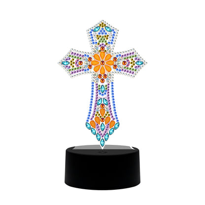 DIY Special Shaped Diamond Painting Cross LED Light Cross Stitch Embroidery