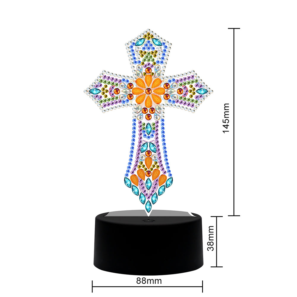 DIY Special Shaped Diamond Painting Cross LED Light Cross Stitch Embroidery