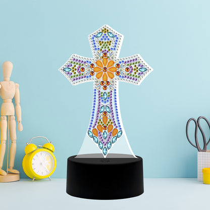 DIY Special Shaped Diamond Painting Cross LED Light Cross Stitch Embroidery