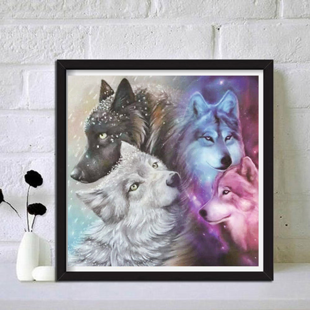 Wolves - Full Round Drill Diamond Painting 30*30CM