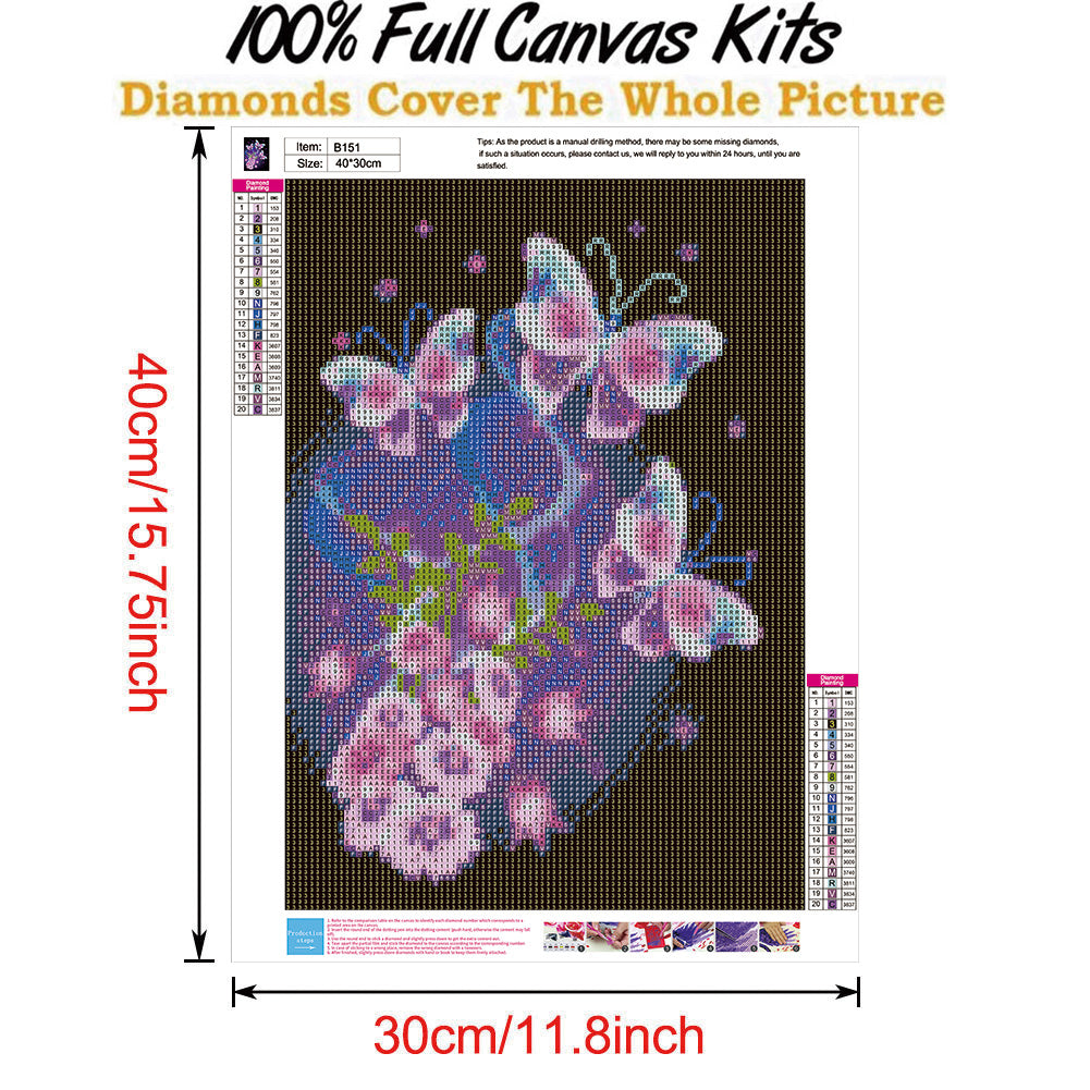 Butterfly - Full Round Drill Diamond Painting 40*30CM