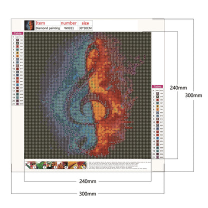 Musical Note - Full Round Drill Diamond Painting 30*30CM