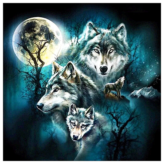 Night Wolves - Full Round Drill Diamond Painting 30*30CM