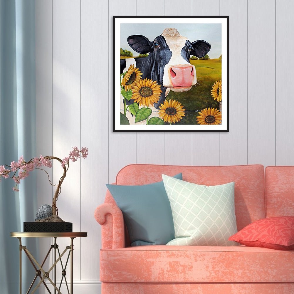 Cow Animal - Full Round Drill Diamond Painting 30*30CM