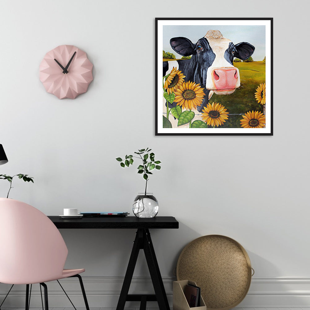 Cow Animal - Full Round Drill Diamond Painting 30*30CM