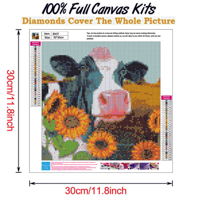 Cow Animal - Full Round Drill Diamond Painting 30*30CM