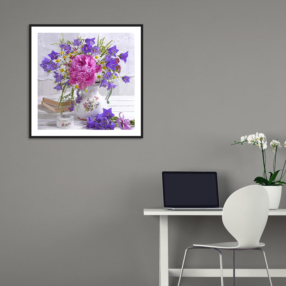 Elegant Flowers - Full Round Drill Diamond Painting 30*30CM